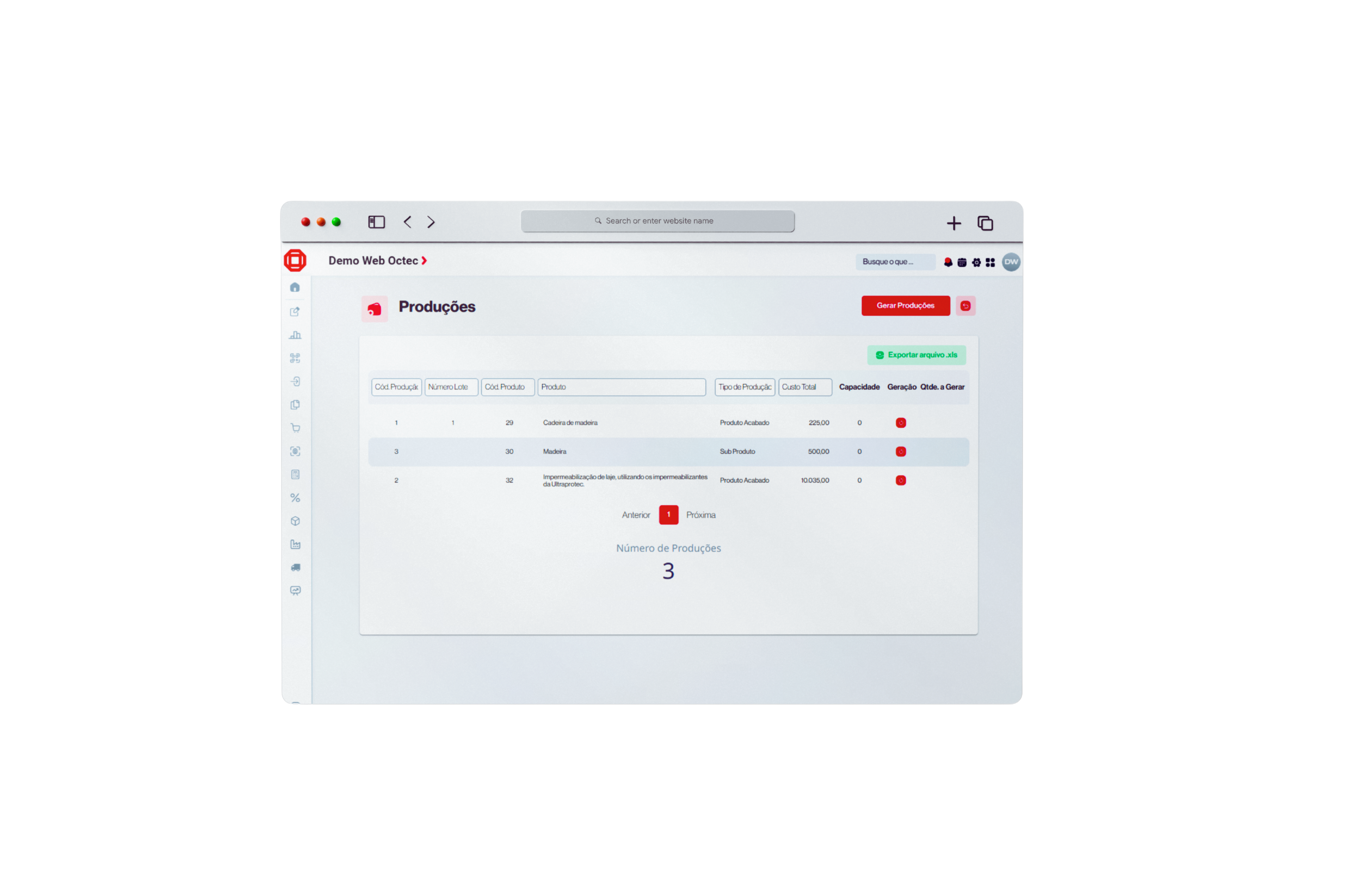Produção Indústria